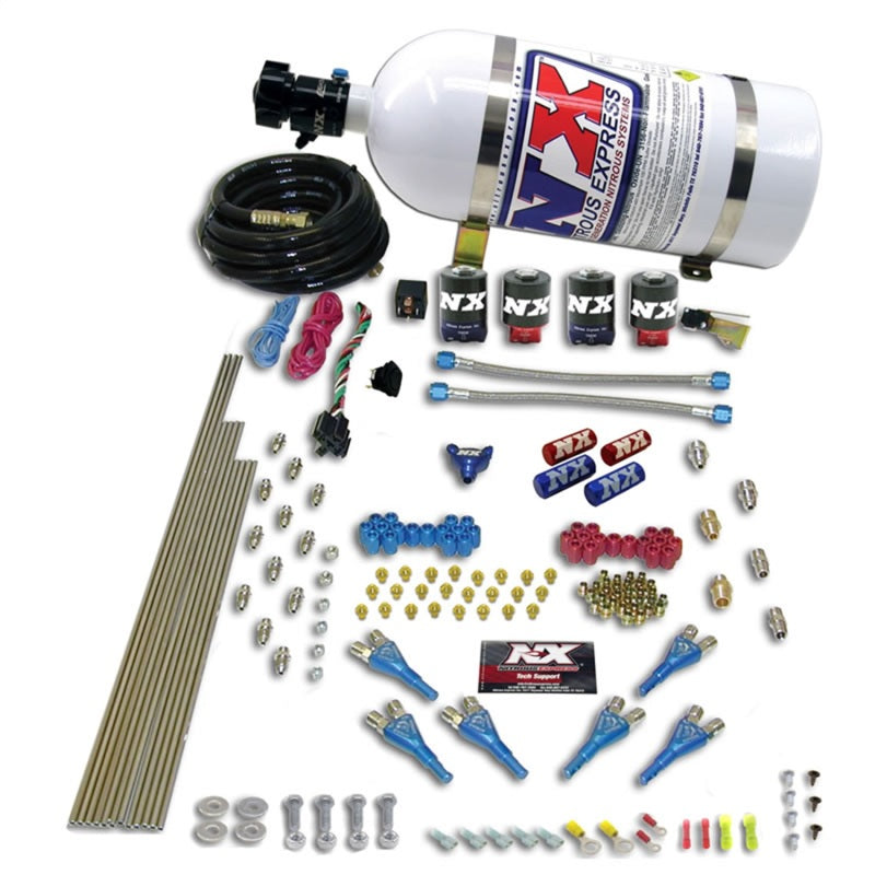 Load image into Gallery viewer, Nitrous Express Pro-Shk/Alc 4 Solenoids Nitrous Kit (250-650HP) w/15lb Bottle
