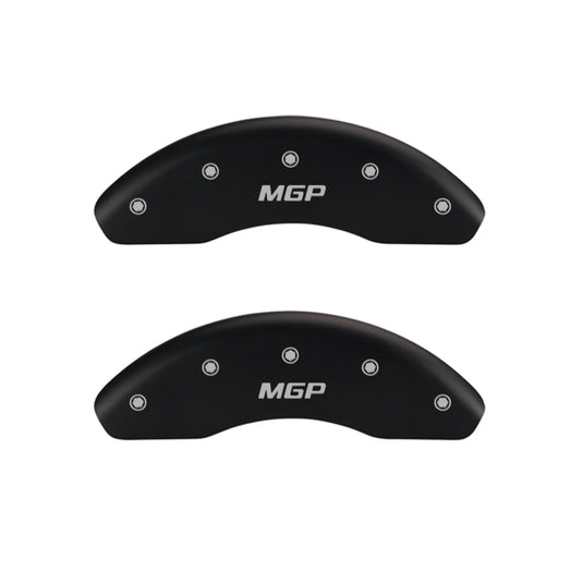 MGP 4 Caliper Covers Engraved Front Charger Engraved Rear RT Black finish silver ch
