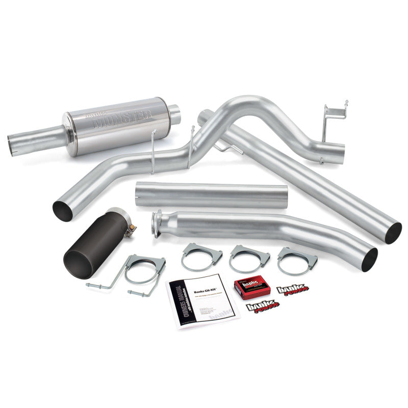 Load image into Gallery viewer, Banks Power 01 Dodge 5.9L Std Cab Git-Kit - SS Single Exhaust w/ Black Tip
