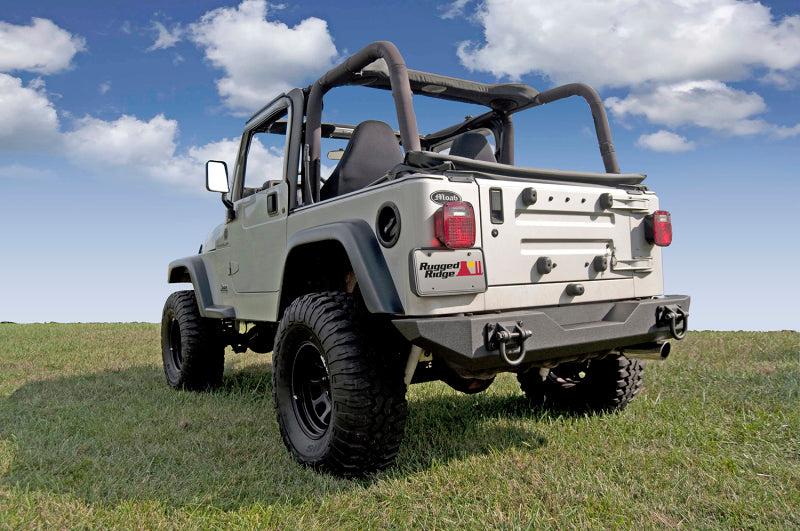 Load image into Gallery viewer, Rugged Ridge XHD Rear Bumper 76-06 Jeep CJ / Jeep Wrangler
