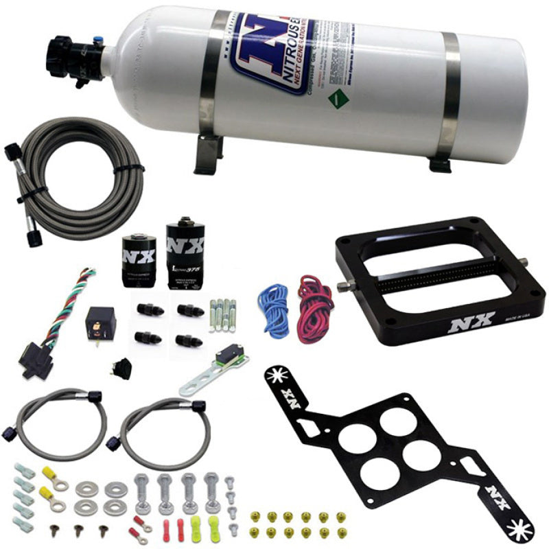 Load image into Gallery viewer, Nitrous Express 4500 RNC Conventional Nitrous Plate Kit w/.375in Solenoid w/15lb Bottle
