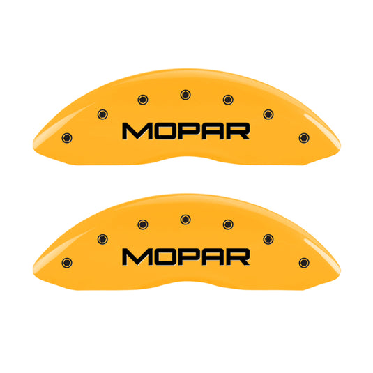 MGP 4 Caliper Covers Engraved Front & Rear Mopar Yellow Finish Black Char 2007 Dodge Durango