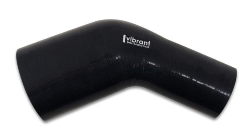 Load image into Gallery viewer, Vibrant 3.50in ID x 3.25in ID Gloss Black Silicone 45 Degree Transition Elbow

