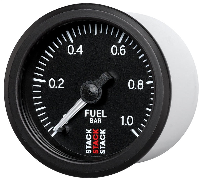 Load image into Gallery viewer, Autometer Stack 52mm 0-1 Bar M10 Male Pro Stepper Motor Fuel Pressure Gauge - Black
