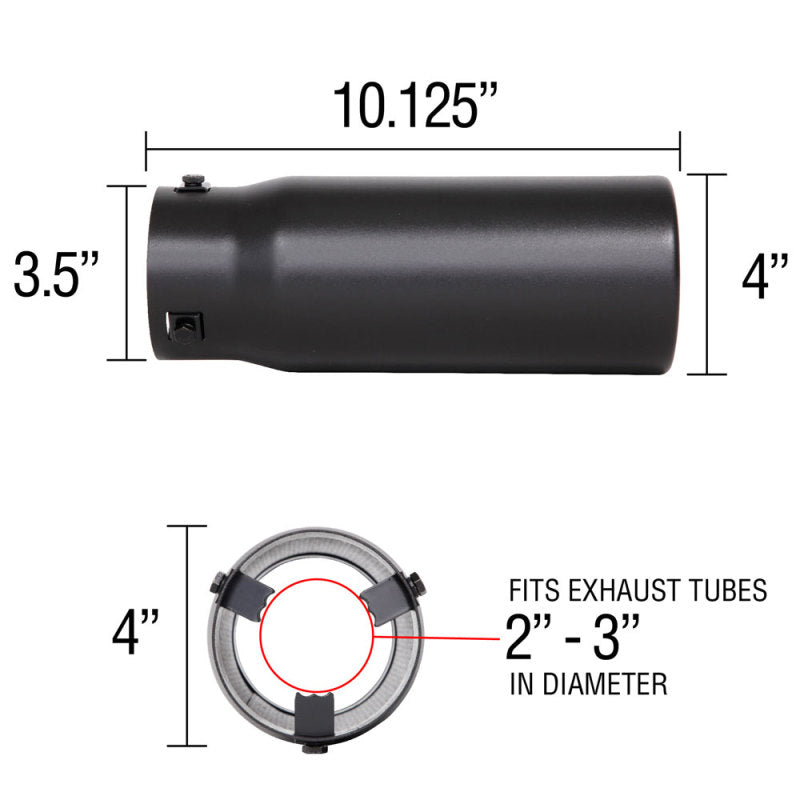 Load image into Gallery viewer, Spectre Exhaust Tip 4in. Resonated - Black
