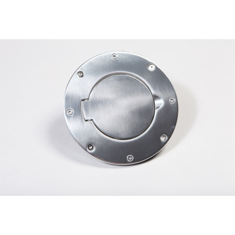 Load image into Gallery viewer, Rugged Ridge Non-Locking Gas Cap Door Polished Alum 97-06 Wrang
