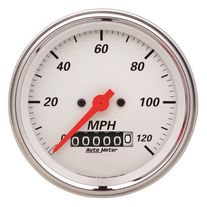 Load image into Gallery viewer, Autometer Arctic White 3-3/8in Electric Speedometer with Wheel Odometer/ 2-1/16in Oil Pressure

