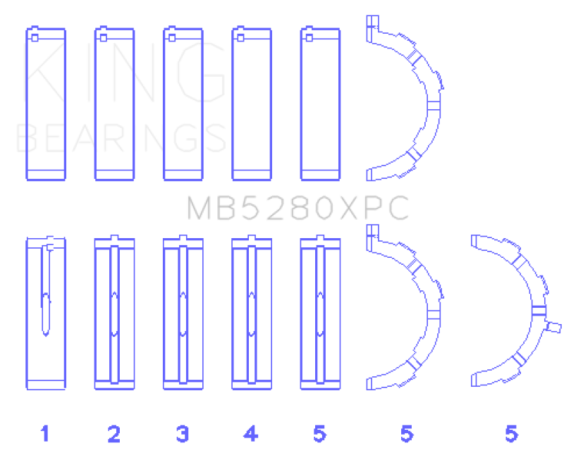 Load image into Gallery viewer, King Engine Bearings Ford 4.6L/5.4L V8 SOHC Performance Coated Main Bearing Set - Size STD
