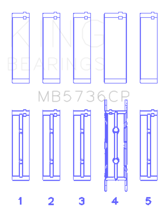 King Engine Bearings Ford Powerstroke 6.0L/6.4L Diesel Crankshaft Main Bearing Set - Size STD