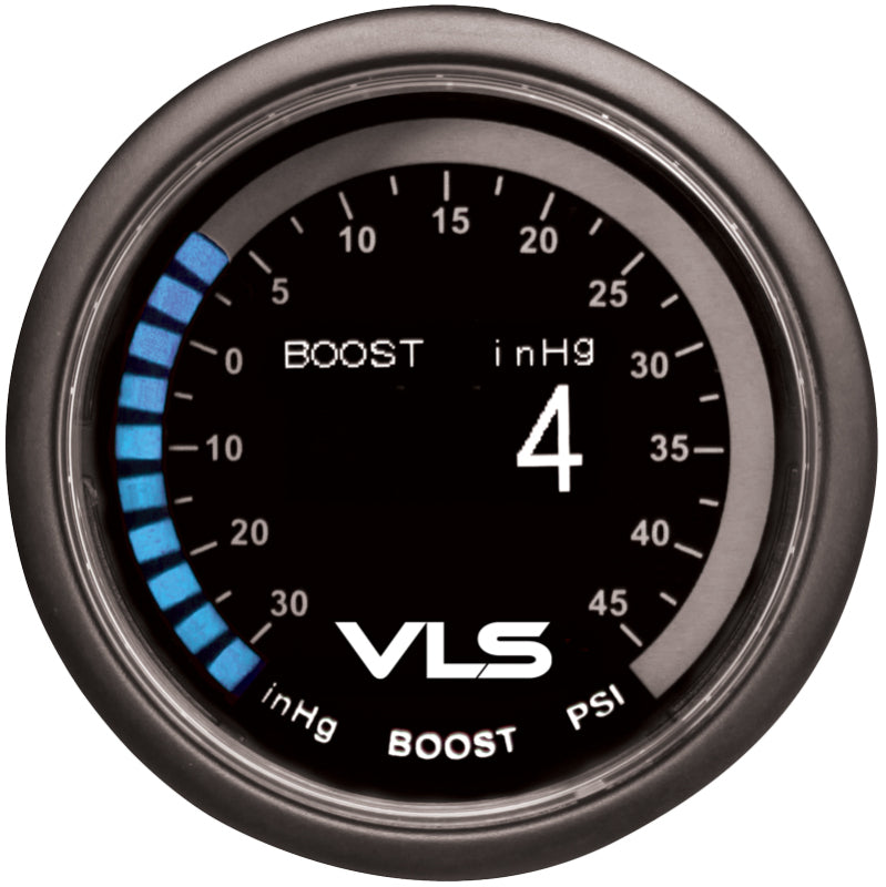 Load image into Gallery viewer, Revel VLS 52mm 30inHg-45PSI Digital OLED Boost Gauge

