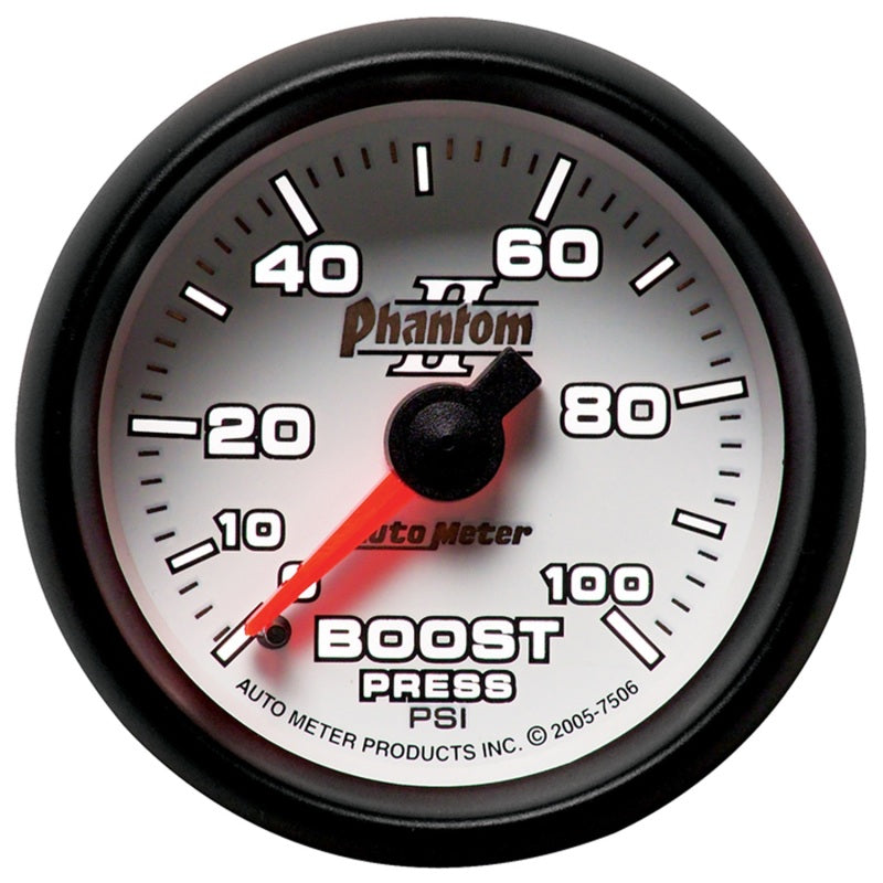 Load image into Gallery viewer, Autometer Phantom II 52.4mm Mechanical 0-100psi Boost Gauge
