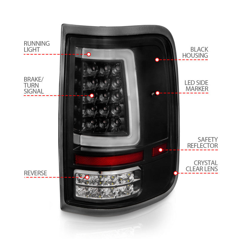 Load image into Gallery viewer, ANZO 2004-2006 Ford F-150 LED Tail Lights w/ Light Bar Black Housing Clear Lens
