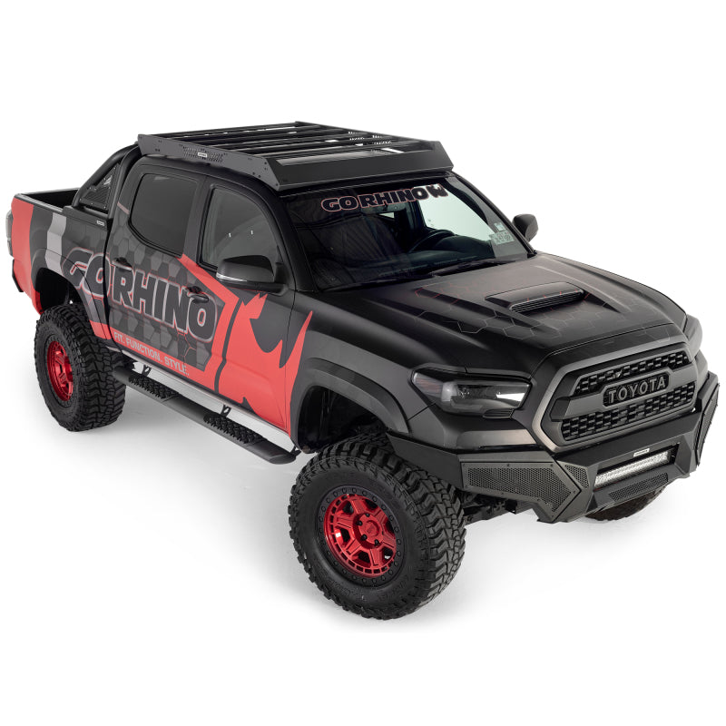 Load image into Gallery viewer, Go Rhino 16-23 Toyota Tacoma DC Ceros Low Profile Roof Rack - Tex. Blk
