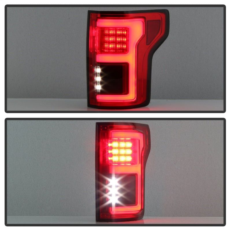 Load image into Gallery viewer, Spyder 15-18 Ford F-150 LED Tail Lights (w/Blind Spot) - Red Clear (ALT-YD-FF15015BS-LBLED-RC)
