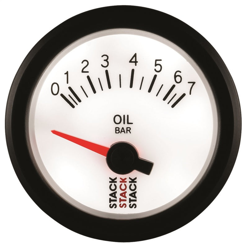 Load image into Gallery viewer, Autometer Stack 52mm 0-7 Bar M10 Male Electric Oil Pressure Gauge - White
