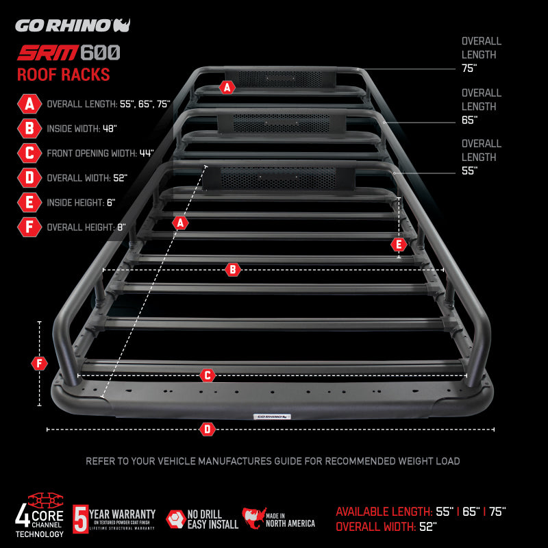 Load image into Gallery viewer, Go Rhino SRM600 Series Tubular Rack - 75in
