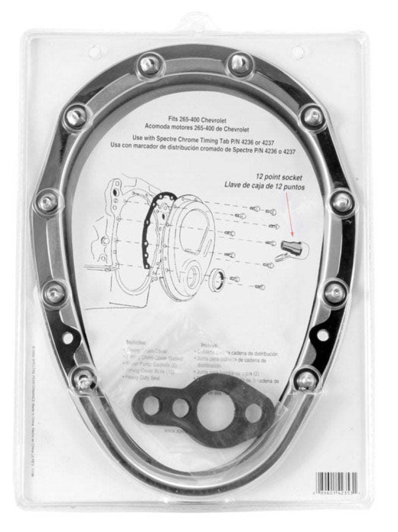 Load image into Gallery viewer, Spectre SB Chevrolet Timing Cover (Incl. Pre-Installed Seal/Gaskets/Bolts) - Chrome
