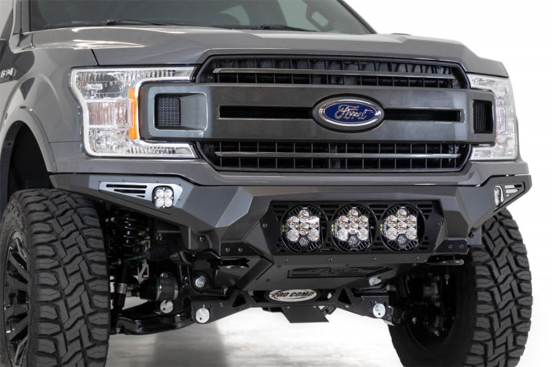 Load image into Gallery viewer, Addictive Desert Designs 18-20 Ford F-150 Bomber Front Bumper w/ 3 Baja Designs LP6 Mounts

