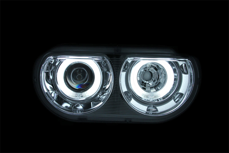 Load image into Gallery viewer, ANZO 2008-2014 Dodge Challenger Projector Headlights w/ Halo Chrome (CCFL)
