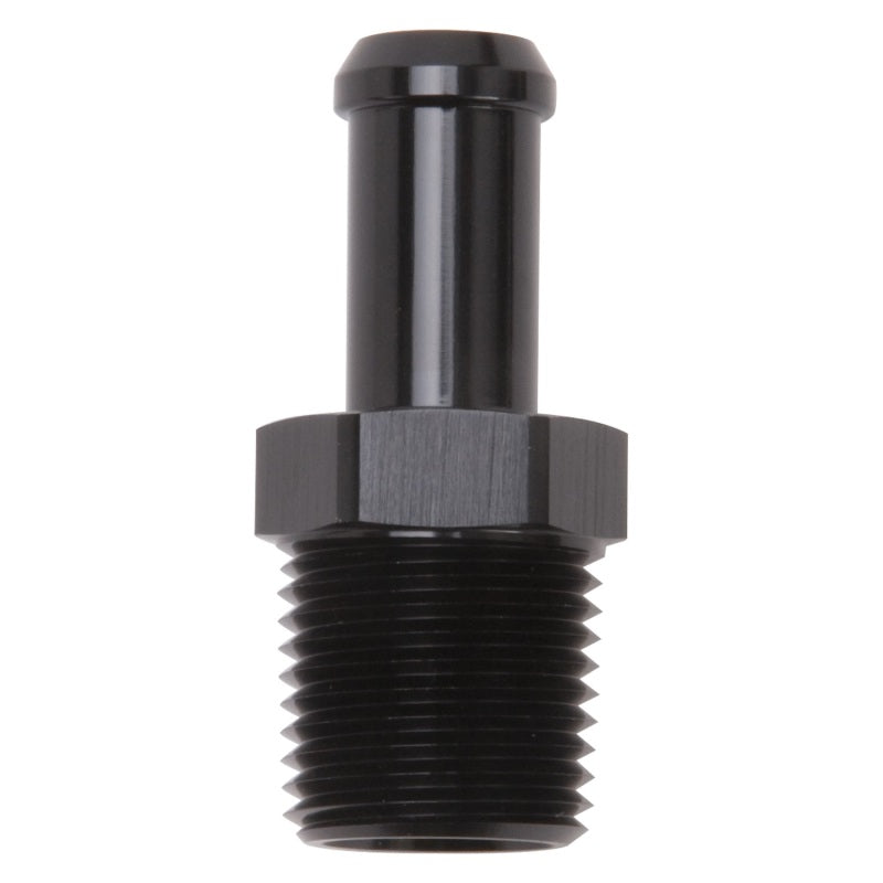 Load image into Gallery viewer, Edelbrock Hose End Straight 1/2In NPT to 1/2In Barb Black Anodize
