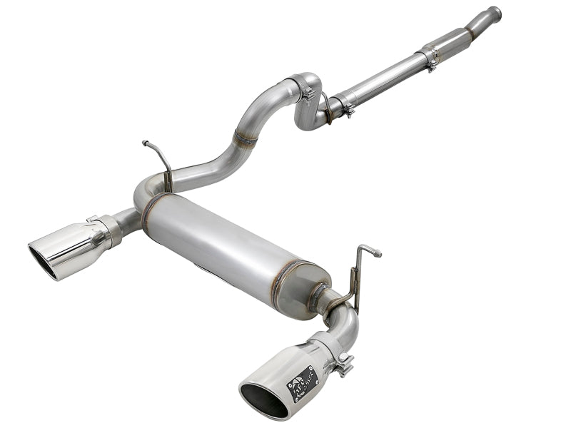Load image into Gallery viewer, aFe Rebel Series 409 Stainless Steel Cat-Back Exhaust 18-21 Jeep Wrangler JL 2.0L (t) - Polished Tip
