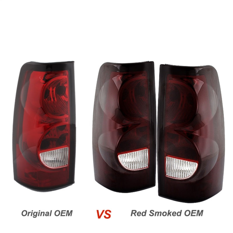 Load image into Gallery viewer, xTune Chevy Silverado 1500-2500-3500 03-06 OEM Style Tail Lights Red Smoked ALT-JH-CS03-OE-RSM
