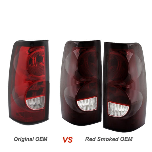 xTune Chevy Silverado 1500-2500-3500 03-06 OEM Style Tail Lights Red Smoked ALT-JH-CS03-OE-RSM
