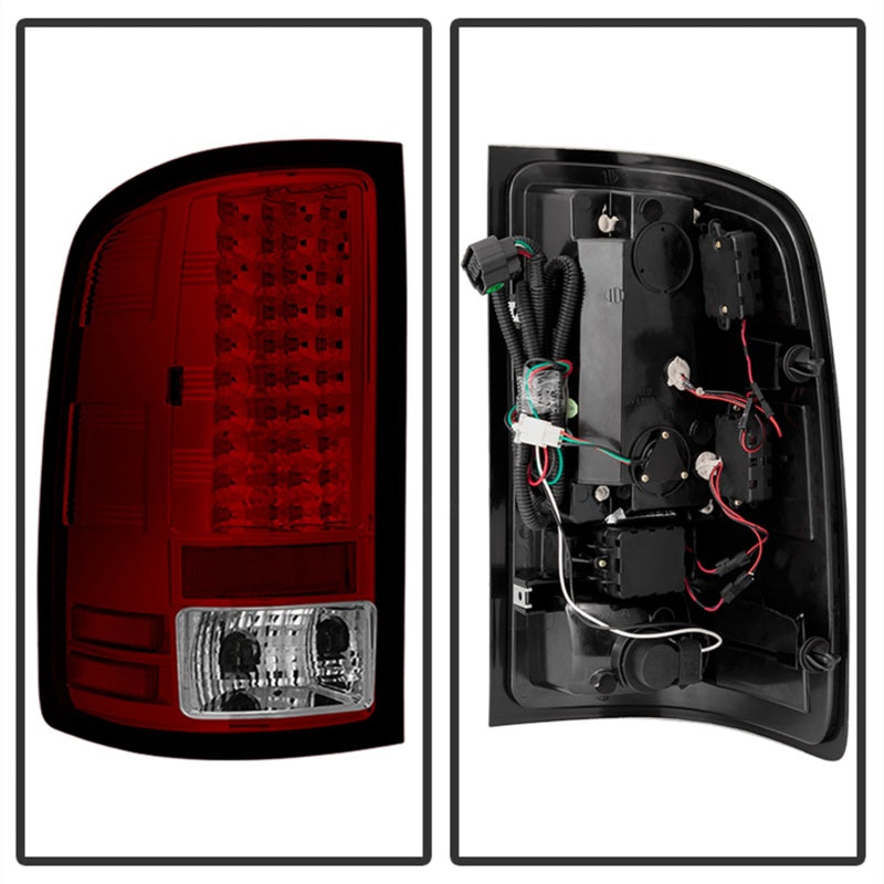 Load image into Gallery viewer, Spyder GMC Sierra 07-13 (Not 3500 Dually 4 Rear Wheels)LED Tail Lights Red Clear ALT-YD-GS07-LED-RC
