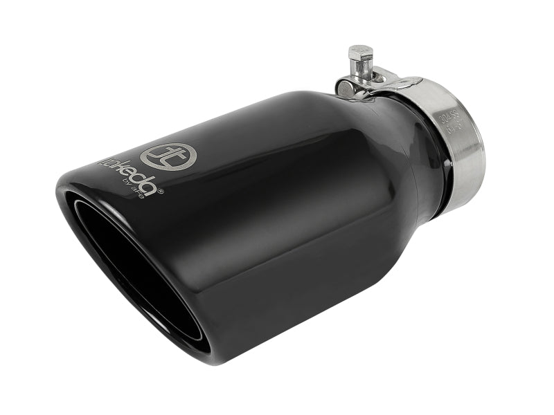 Load image into Gallery viewer, aFe Takeda 304 Stainless Steel Clamp-On Exhaust Tip 2.5in.Inlet / 4in Outlet - Black

