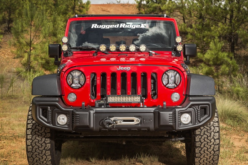 Load image into Gallery viewer, Rugged Ridge 07-18 Jeep Wrangler JK/JKU Textured Black Elite Headlight Euro Guards
