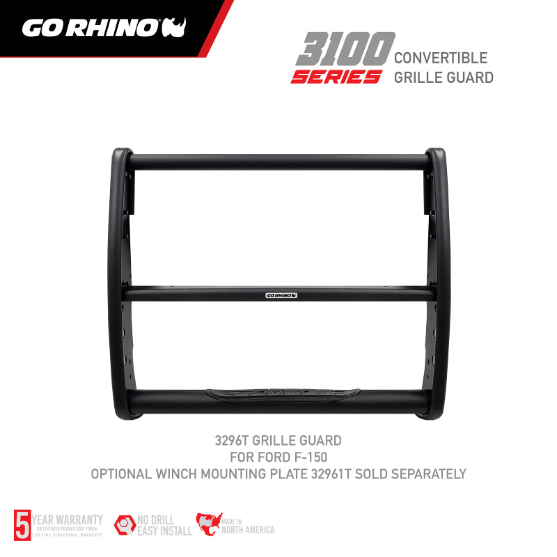 Load image into Gallery viewer, Go Rhino 18-20 Ford F-150 (Excl. APA/ACC Models) 3100 Series StepGuard Center Grille ONLY - Tex. Blk

