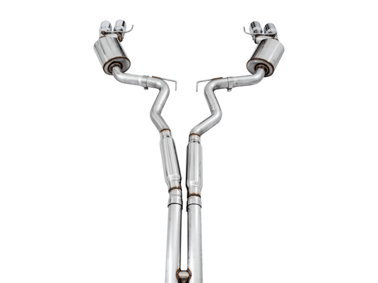 AWE Tuning 2018+ Ford Mustang GT (S550) Cat-Back Exhaust - Touring Edition (Quad Chrome Silver Tips)