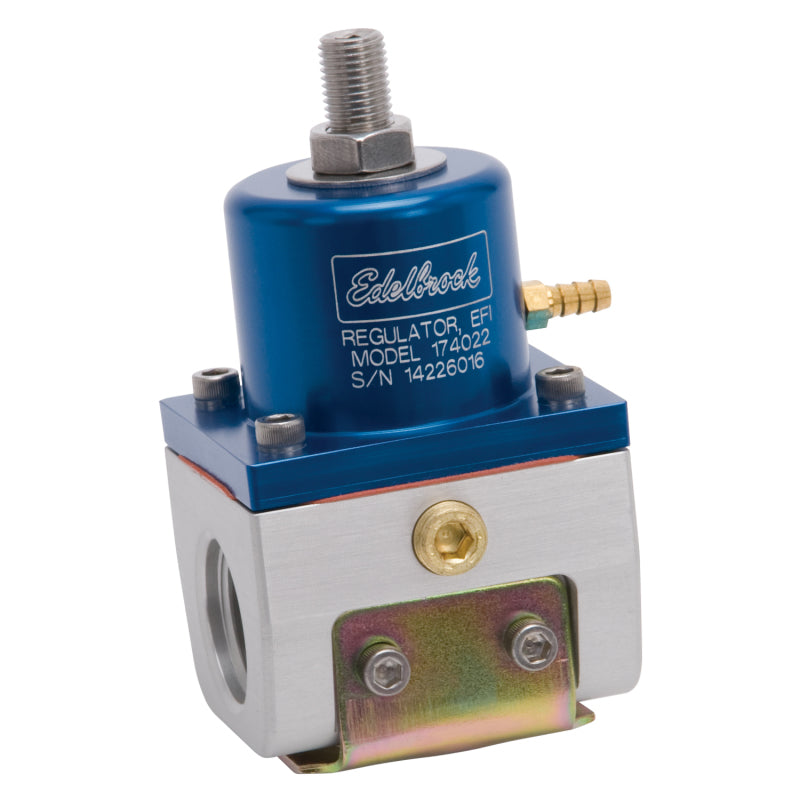 Load image into Gallery viewer, Edelbrock Fuel Pressure Regulator EFI 180 GPH 35-90 PSI -10In/Out -6 Return Blue/Clear
