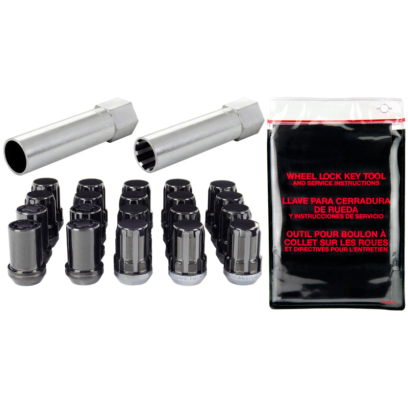 Load image into Gallery viewer, McGard SplineDrive Tuner 5 Lug Install Kit w/Locks &amp; Tool (Cone) M12X1.5 / 13/16 Hex - Blk
