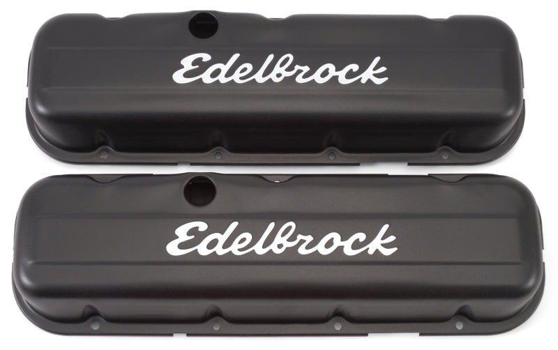 Load image into Gallery viewer, Edelbrock Valve Cover Signature Series Chevrolet 1965 and Later 396-502 V8 Low Black
