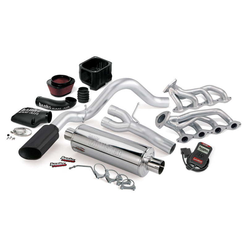 Load image into Gallery viewer, Banks Power 03-06 Chevy 4.8-5.3L EC/CCSB PowerPack System - SS Single Exhaust w/ Black Tip
