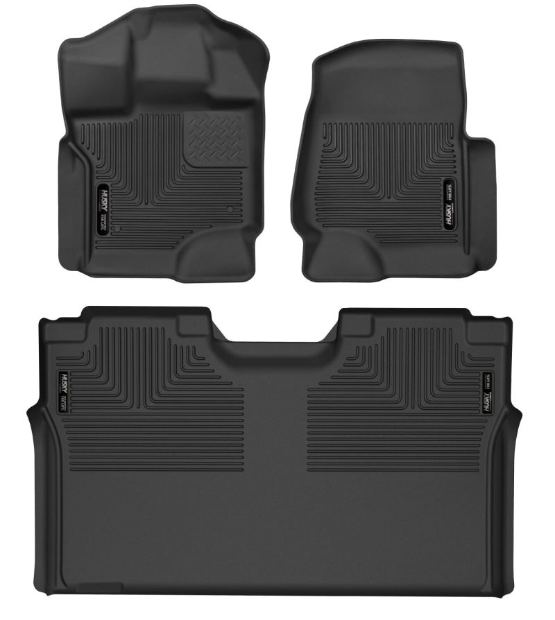 Load image into Gallery viewer, Husky Liners 15-23 Ford F-150 SuperCrew Cab X-Act Contour Front &amp; 2nd Row Seat Floor Liners - Black
