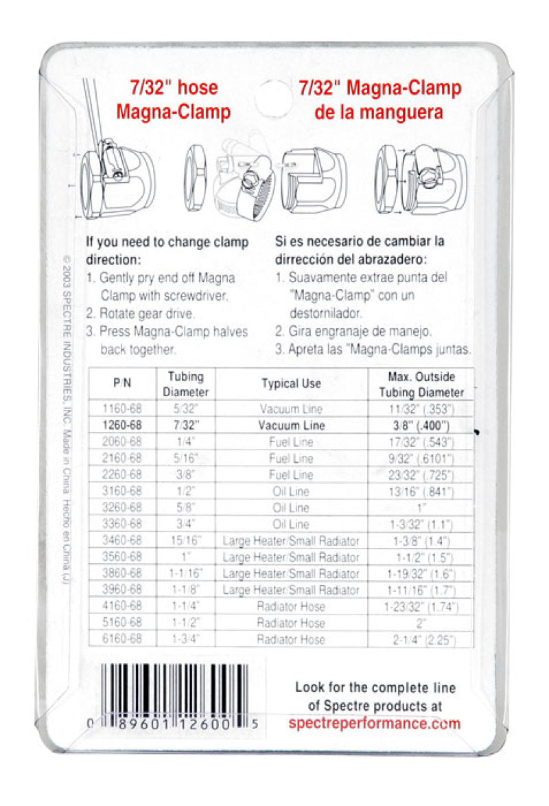 Load image into Gallery viewer, Spectre Magna-Clamp Hose Clamps 7/32in. (2 Pack) - Red/Blue
