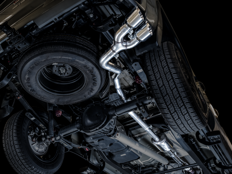 Load image into Gallery viewer, AWE Tuning 4th Gen GM 1500 5.3L 0FG Catback Dual Side Exit (Flat Bumper) - Chrome Tips
