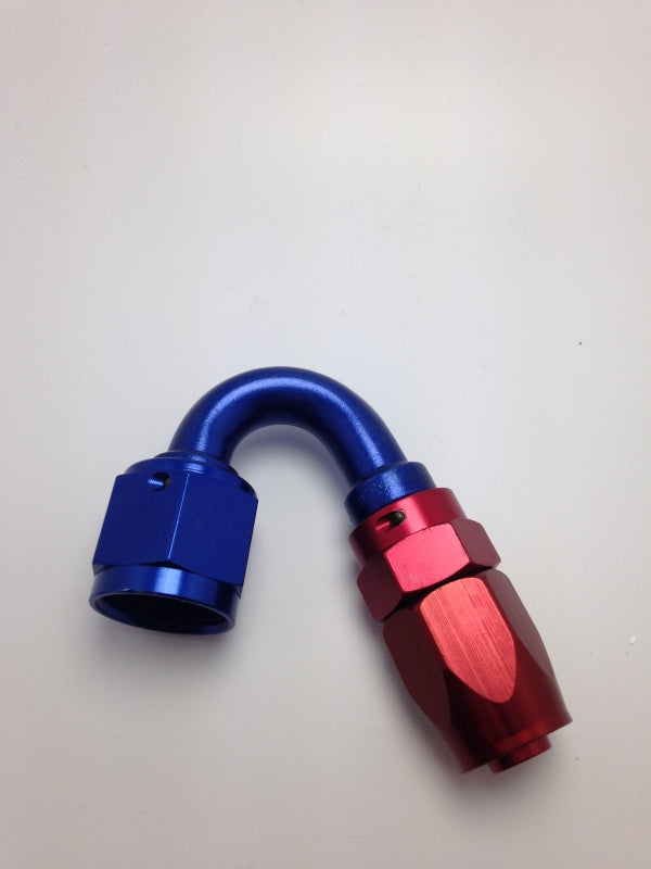 Load image into Gallery viewer, Fragola -6AN Nut x -8AN Hose 150 Degree Expanding Hose End - Blue/Red
