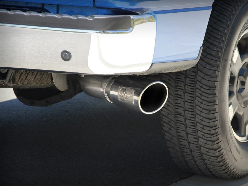 Load image into Gallery viewer, aFe MACHForce XP Exhaust Cat-Back SS-409 4in Polished Tip 11-12 Ford F-150 EcoBoost V6-3.5L (tt)
