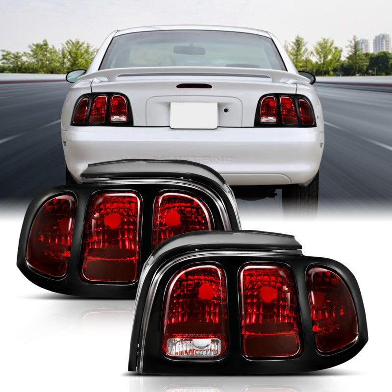 Load image into Gallery viewer, ANZO 1994-1998 Ford Mustang Taillight Dark Red Lens (OE Style)
