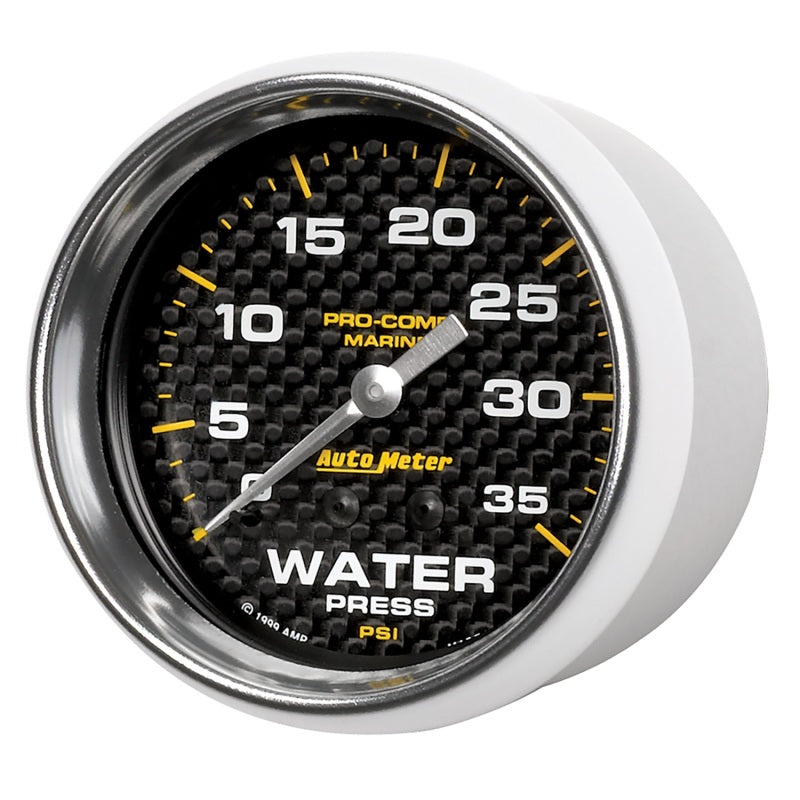 Load image into Gallery viewer, Autometer Marine Carbon Fiber Mechanical 2-5/8in 0-35PSI Water Pressure Gage
