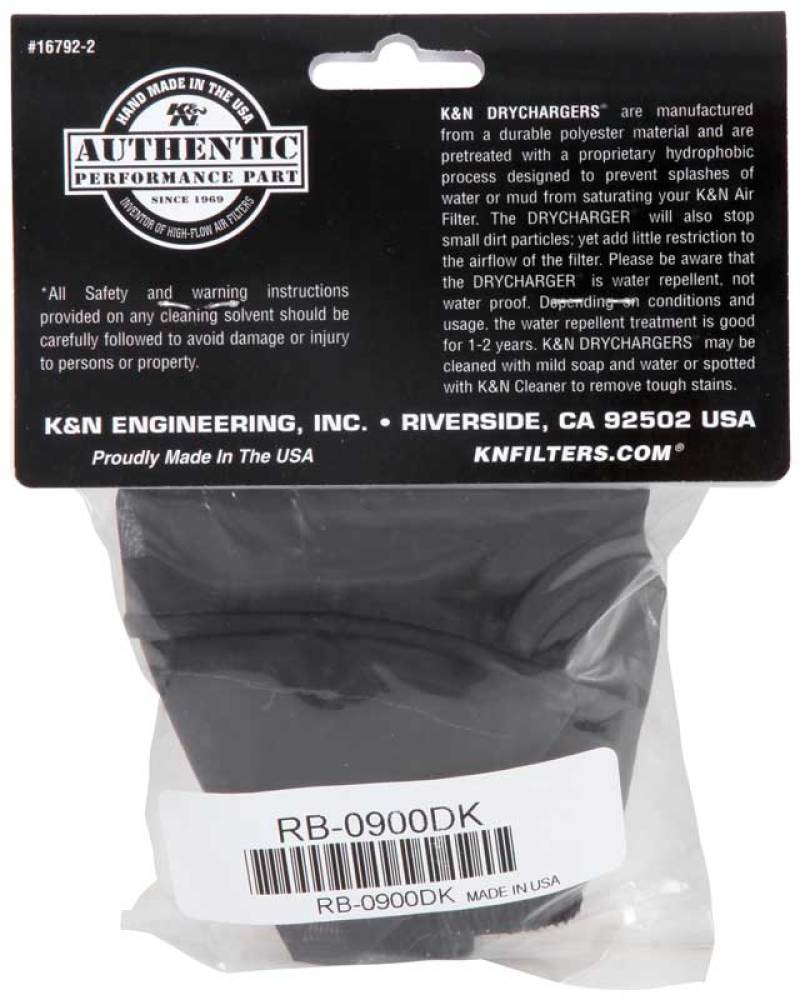 Load image into Gallery viewer, K&amp;N Black Drycharger Round Straight Air Filter Wrap 4.5in ID x 4in H
