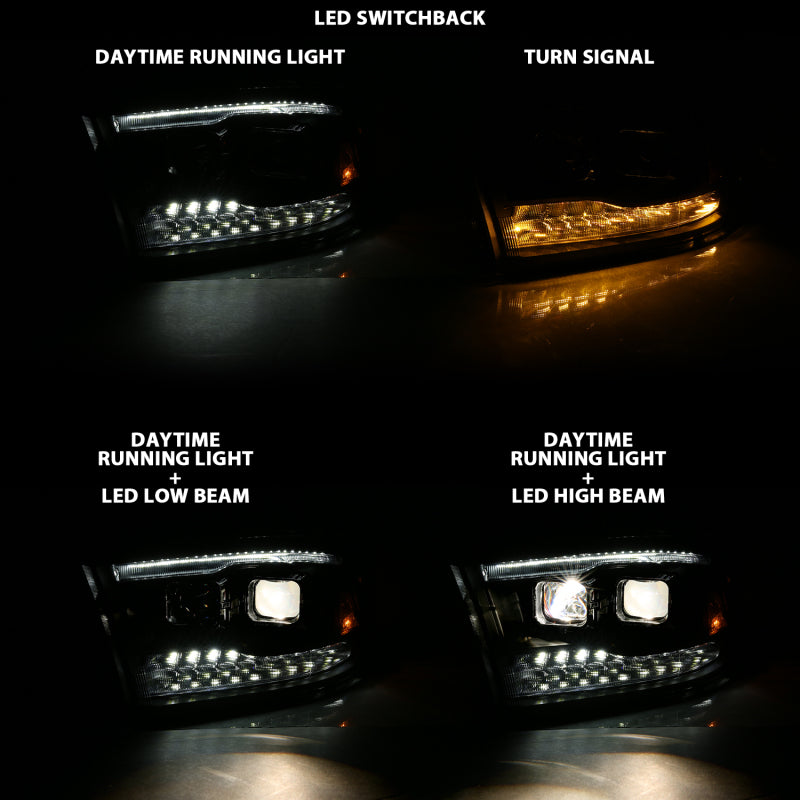 Load image into Gallery viewer, ANZO 2009-2018 Dodge Ram 1500 Projector H.L. Switchback Chrome Amber
