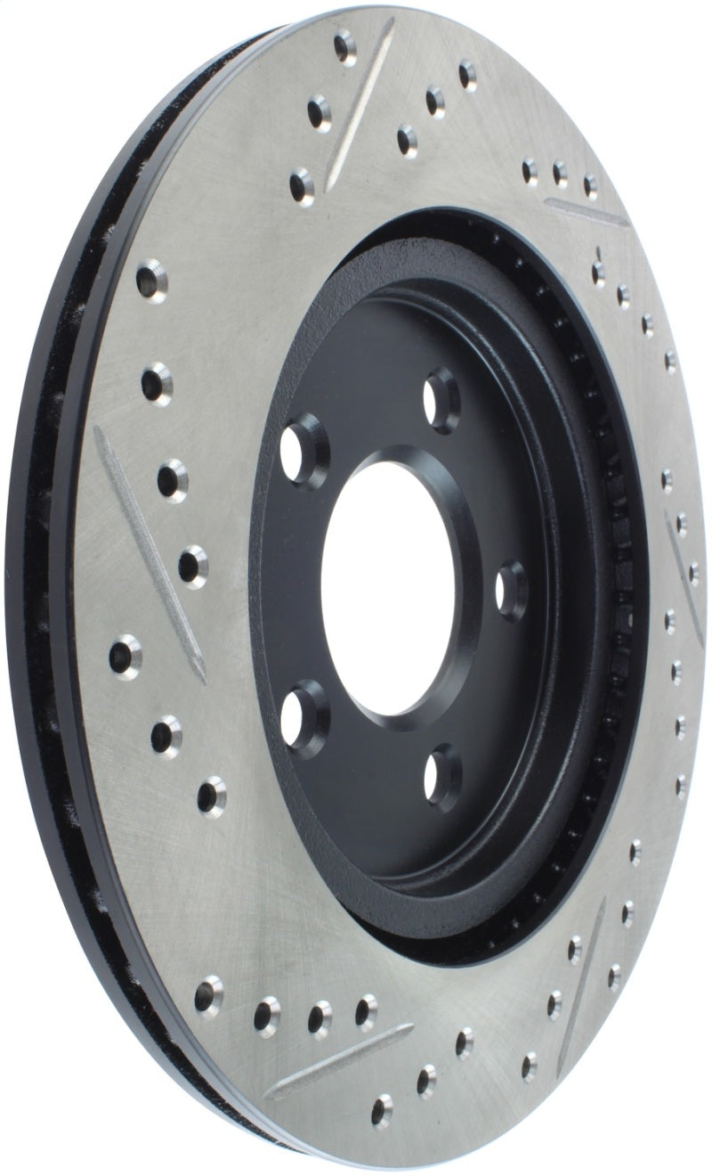 Load image into Gallery viewer, StopTech 05-10 Ford Mustang Slotted &amp; Drilled Left Rear Rotor
