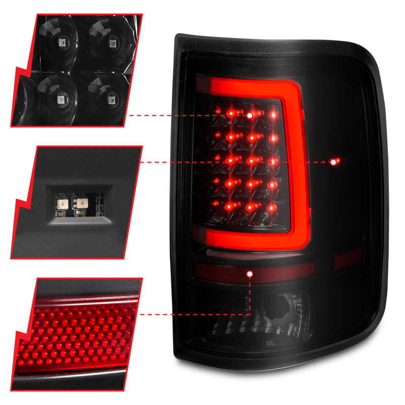 Load image into Gallery viewer, ANZO 2004-2006 Ford F-150 LED Tail Lights w/ Light Bar Black Housing Smoke Lens
