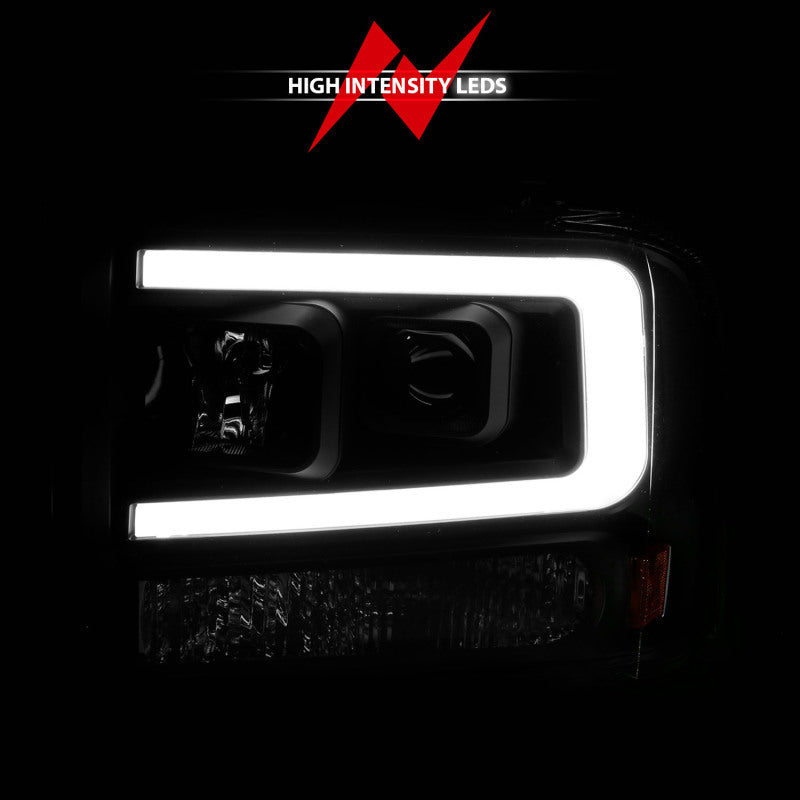 Load image into Gallery viewer, ANZO 99-04 Ford F250/F350/F450/Excursion (excl 99) Projector Headlights - w/ Light Bar Black Housing
