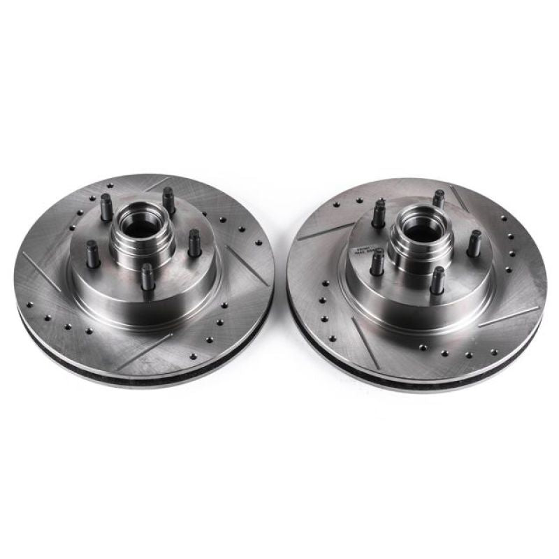 Load image into Gallery viewer, Power Stop 95-01 Ford Explorer Front Evolution Drilled &amp; Slotted Rotors - Pair
