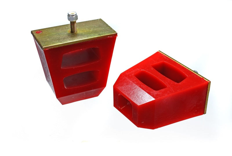 Load image into Gallery viewer, Energy Suspension Universal 4.5in Tall x 4.5in Long x 2.5in Wide Red Bump Stops (2 per set)
